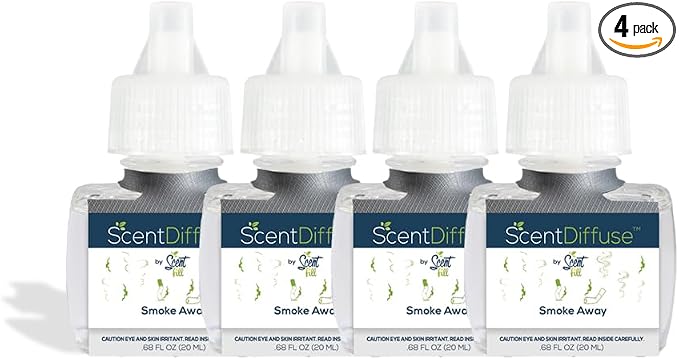 Smoke Away Plug in Air Freshener, 4 Scented Oil Refills 20mL green, product image