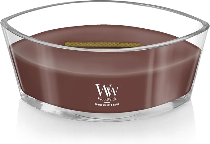 Smoked Walnut & Maple Holiday Candle Gifts for Women and Men, 16 oz Ellipse Candle with Crackling Wick, alternate product