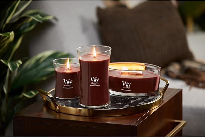 Smoked Walnut & Maple Holiday Candle Gifts for Women and Men, 16 oz Ellipse Candle with Crackling Wick, alternate product
