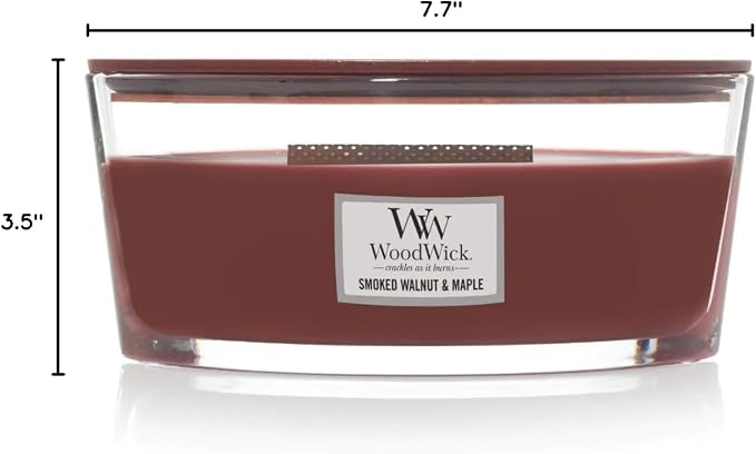 Smoked Walnut & Maple Holiday Candle Gifts for Women and Men, 16 oz Ellipse Candle with Crackling Wick, alternate product