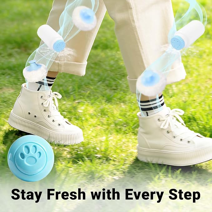 Sneaker Deodorizer Balls 8 Packs Baby Powder Scent Shoe Odor Elimination, Scented Plastic Ball, Long-lasting Freshness Shoe