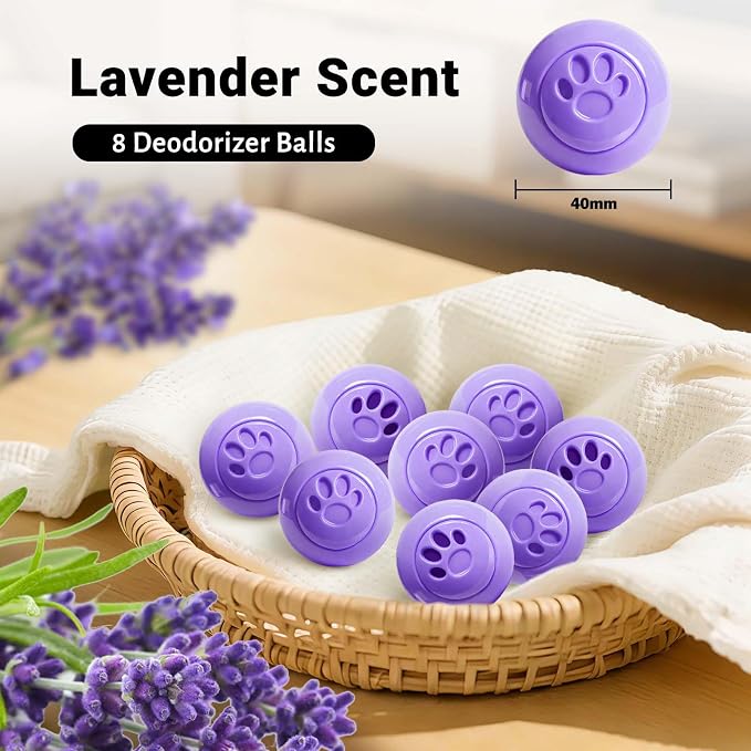 Sneaker Deodorizer Balls 8 Packs Lavender Scent Shoe Odor Elimination, Scented plastic ball, Long-lasting Freshness Shoe