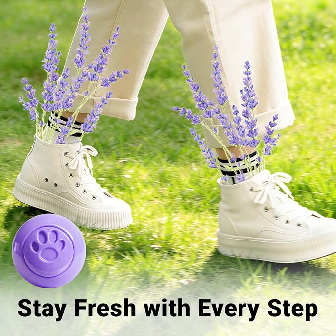 Sneaker Deodorizer Balls 8 Packs Lavender Scent Shoe Odor Elimination, Scented plastic ball, Long-lasting Freshness Shoe