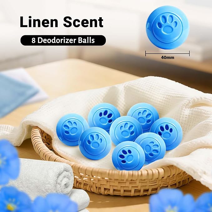 Sneaker Deodorizer Balls 8 Packs Linen Scent Shoe Odor Elimination, Scented Plastic Ball, Long-lasting Freshness Shoe