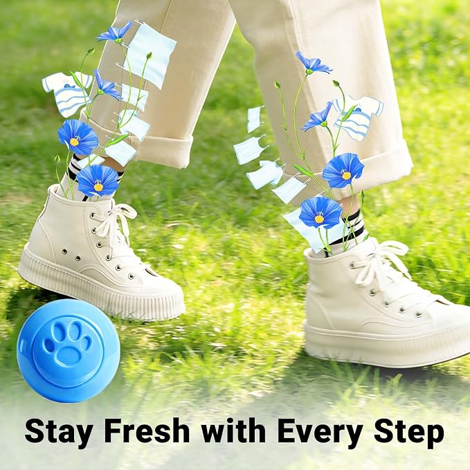 Sneaker Deodorizer Balls 8 Packs Linen Scent Shoe Odor Elimination, Scented Plastic Ball, Long-lasting Freshness Shoe