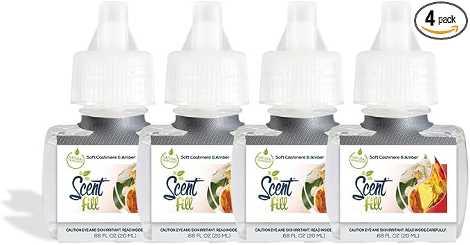 Soft Cashmere & Amber Plug in Air Freshener, 4 Scented Oil Refills, product image