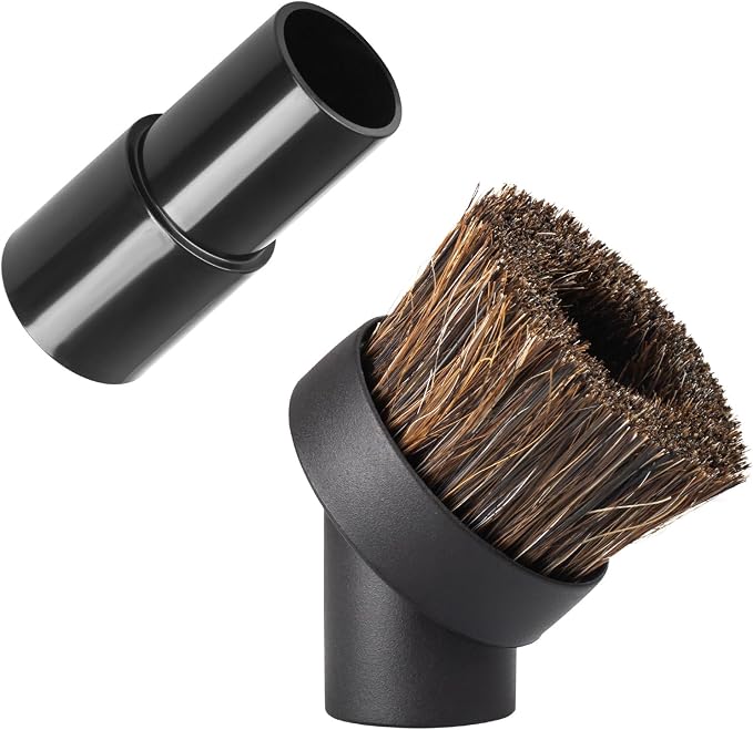 Soft Horse Hair Vacuum Brush Attachment For Shark Vacuum - Round Brush With Adapter - To Convert The 1 1/4" Tool To 1 1/2"