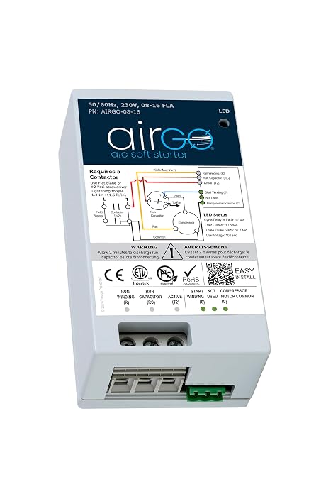 Soft Starter for Air Conditioners & Heat Pumps – Reduces Startup Surge, Reverse Motor Protection, Easy DIY Install