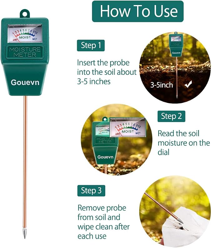 Soil Moisture Meter, Plant Moisture Meter Indoor & Outdoor, Hygrometer Moisture Sensor Soil Test Kit Plant Water Meter for