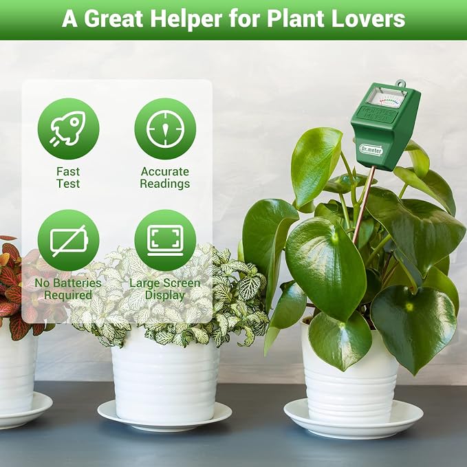 Soil Moisture Meter, Plant Water Meter for Garden Lawn Farm Indoor & Outdoor Use, Soil Tester Hygrometer Sensor for House