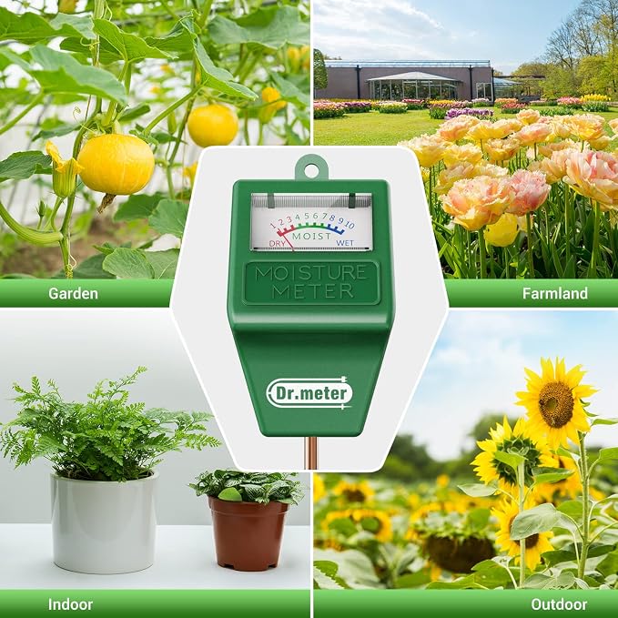 Soil Moisture Meter, Plant Water Meter for Garden Lawn Farm Indoor & Outdoor Use, Soil Tester Hygrometer Sensor for House