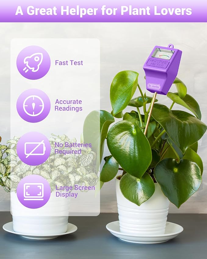 Soil Moisture Meter Tester for Plants, Hygrometer Moisture Sensor for Houseplants Indoor Outdoor Garden Lawn Use - Plant