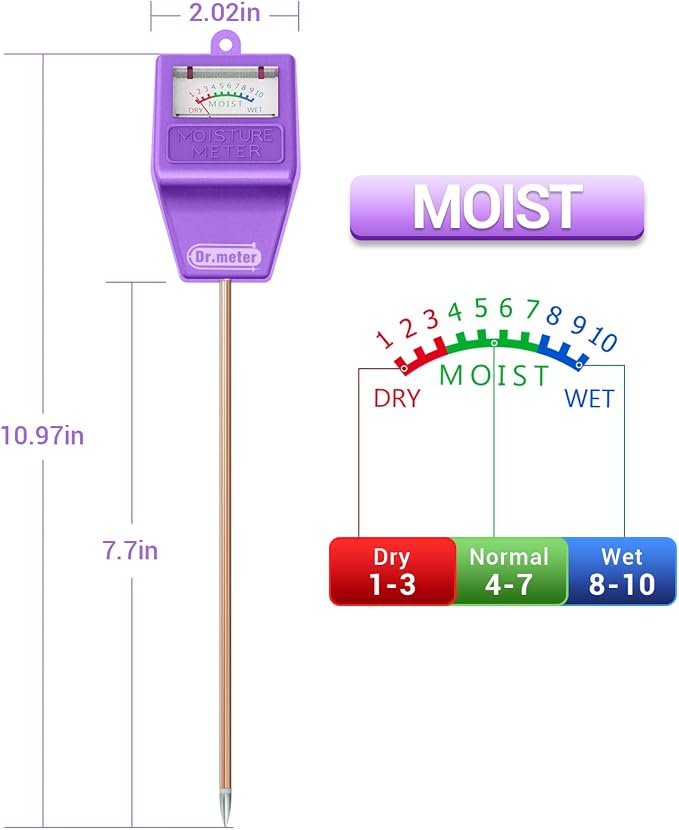 Soil Moisture Meter Tester for Plants, Hygrometer Moisture Sensor for Houseplants Indoor Outdoor Garden Lawn Use - Plant
