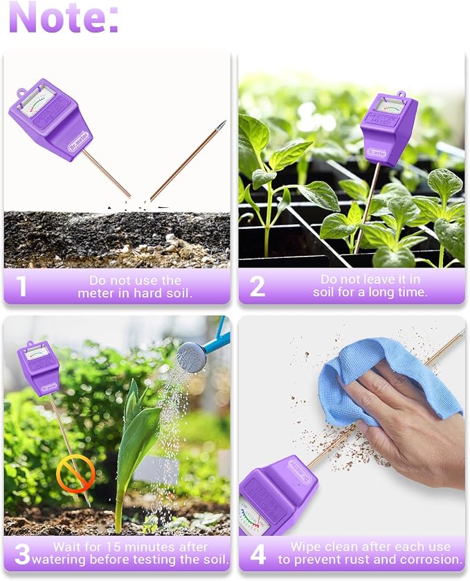 Soil Moisture Meter Tester for Plants, Hygrometer Moisture Sensor for Houseplants Indoor Outdoor Garden Lawn Use - Plant