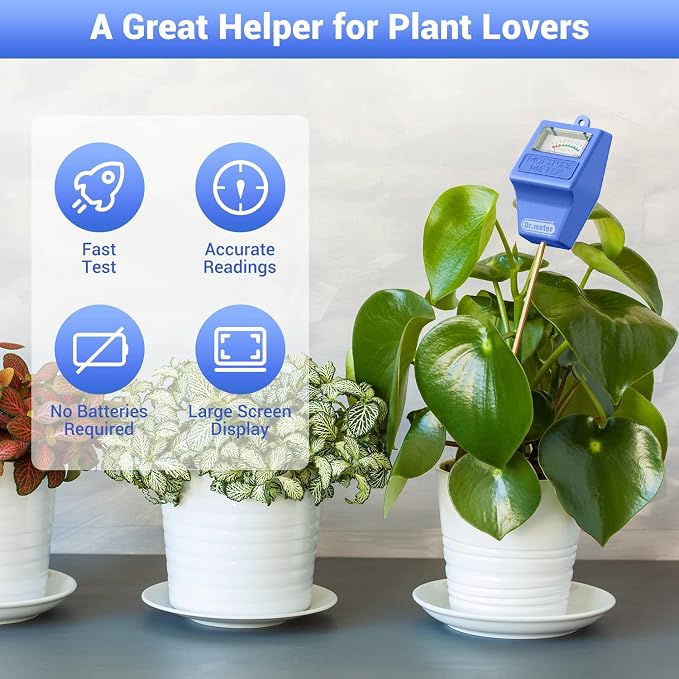 Soil Moisture Meter Tester for Plants, Hygrometer Moisture Sensor for Houseplants Indoor Outdoor Garden Lawn Use, alternate