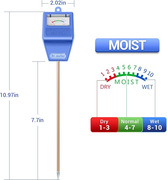Soil Moisture Meter Tester for Plants, Hygrometer Moisture Sensor for Houseplants Indoor Outdoor Garden Lawn Use, alternate