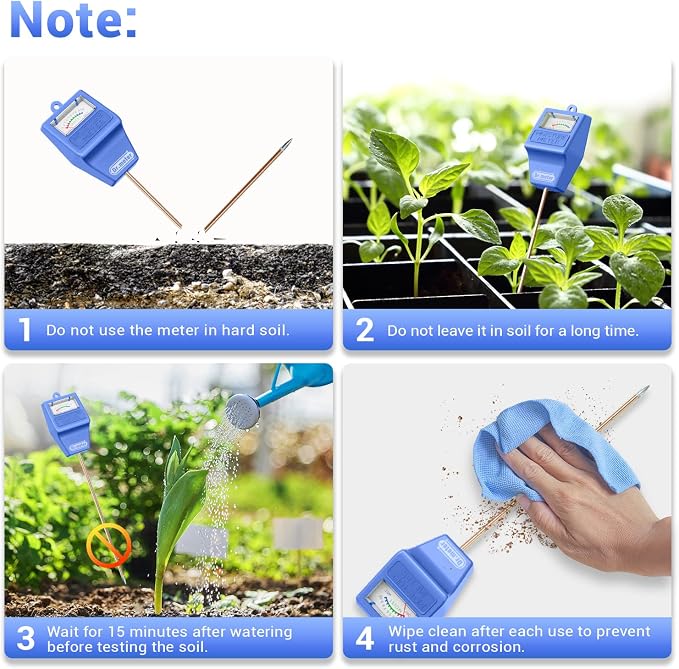 Soil Moisture Meter Tester for Plants, Hygrometer Moisture Sensor for Houseplants Indoor Outdoor Garden Lawn Use, alternate