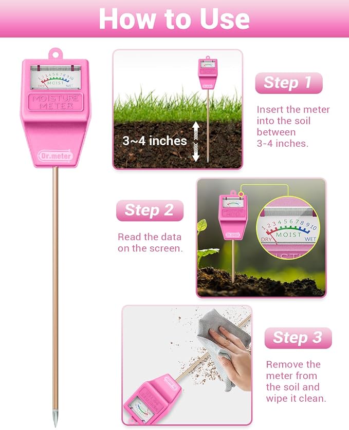 Soil Moisture Meter Tester for Plants, Hygrometer Moisture Sensor for Houseplants Indoor Outdoor Garden Lawn Use, alternate