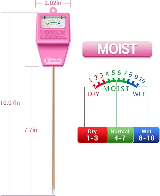 Soil Moisture Meter Tester for Plants, Hygrometer Moisture Sensor for Houseplants Indoor Outdoor Garden Lawn Use, alternate