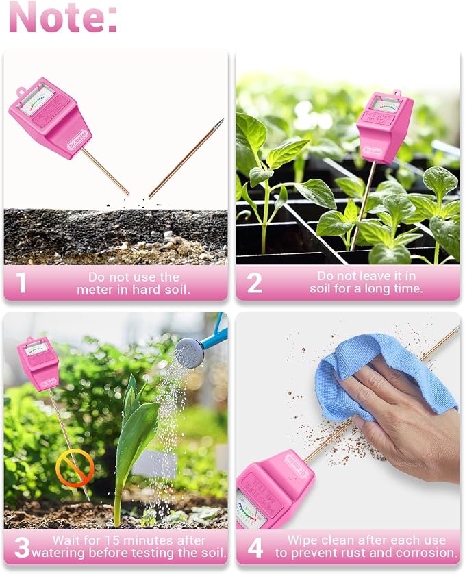 Soil Moisture Meter Tester for Plants, Hygrometer Moisture Sensor for Houseplants Indoor Outdoor Garden Lawn Use, alternate
