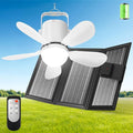 Solar Ceiling Fan Light, Battery Operated Camping Fan with Remote Contorl & 20W Portable Foldable Solar Panel, Rechargeable