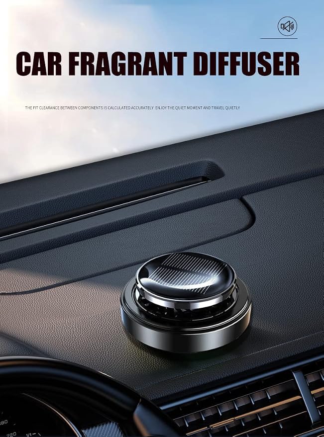 Solar Energy Powered Air Freshener Natural Essential Oil Diffuser Car Perfume Scent Fragrance Purifier Rotating Relieve