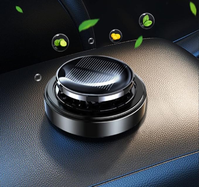 Solar Energy Powered Car Air Freshener Essential Oil Car Diffuser Perfume Scent Fragrance Air Purifier Rotating Relieve