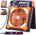 Solar Fan Battery Powered Rechargeable Solar Camping Fan with Led Lantern Power Bank Foldable Angle USB Personal Fans for