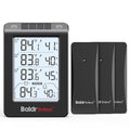 Solar Photosensitive Three Channel Thermo-Hygrometer, Wireless Temperature & Humidity Monitor with 330ft Range, 4.8" Digital