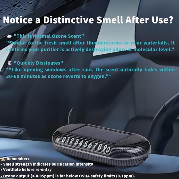 Solar-Powered Car Air Purifier with USB Charging & Ozone Odor Elimination - Portable HEPA Filter-Free Ionizer, alternate view