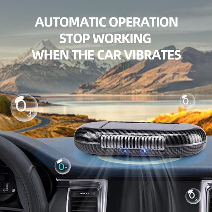 Solar-Powered Car Air Purifier with USB Charging & Ozone Odor Elimination - Portable HEPA Filter-Free Ionizer, alternate view