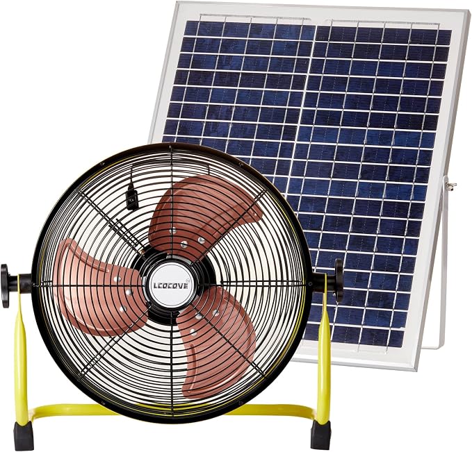 Solar Powered Fan, Battery Operated Outdoor Fan Can Running 5-24 Hours, Solar Fans For Shed,Home,Ouside,Camping,Solar fan