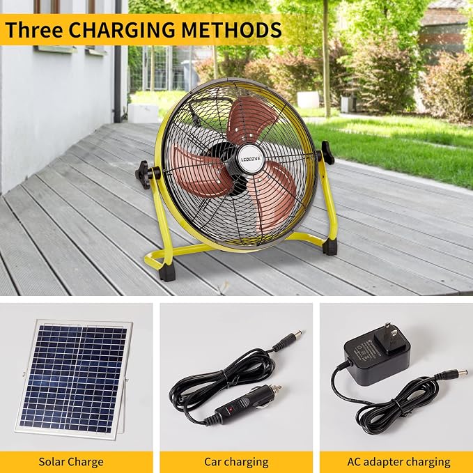 Solar Powered Fan, Battery Operated Outdoor Fan Can Running 5-24 Hours, Solar Fans For Shed,Home,Ouside,Camping,Solar fan
