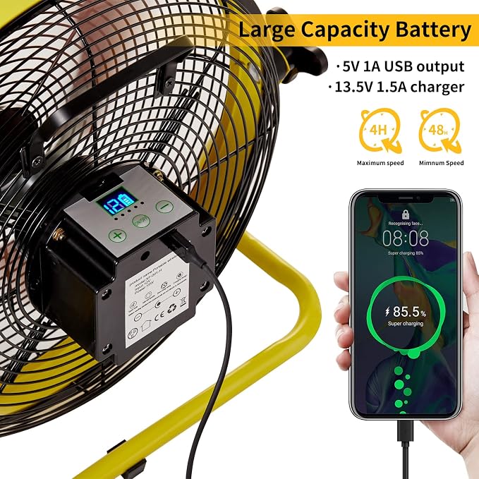 Solar Powered Fan, Battery Operated Outdoor Fan Can Running 5-24 Hours, Solar Fans For Shed,Home,Ouside,Camping,Solar fan