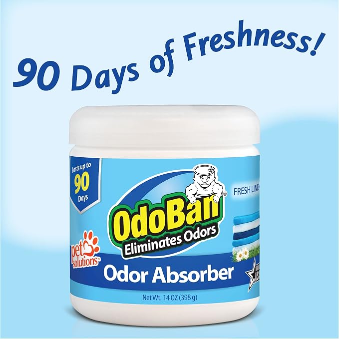 Solid Odor Absorber Eliminator for Home and Small Spaces, Fresh Linen Scent, 14 Ounces Each, 9-Pack in White., alternate view