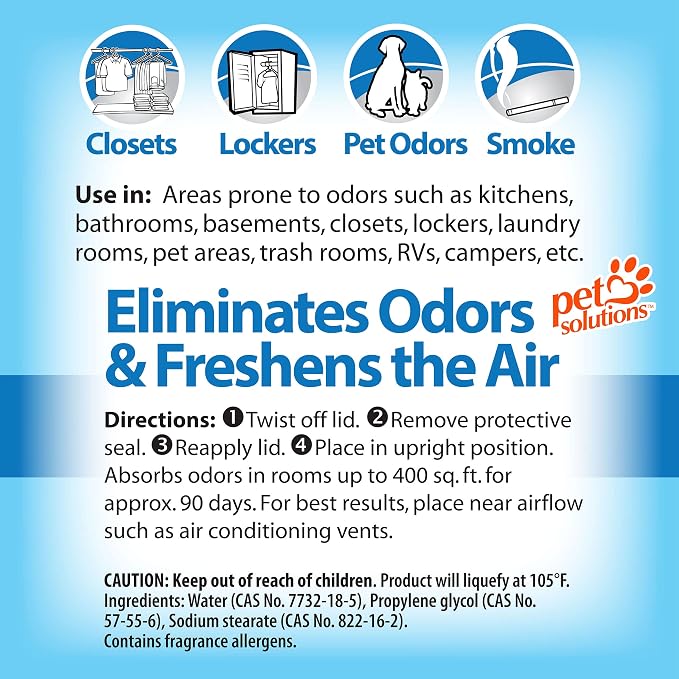 Solid Odor Absorber Eliminator for Home and Small Spaces, Fresh Linen Scent, 14 Ounces Each, 9-Pack in White., alternate view