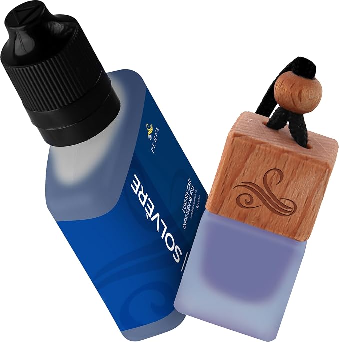 Solvère Gift Set with Refill Bottle | Automotive Air Fresheners with Solvère Fragrance | Strong Car Perfume | Odour