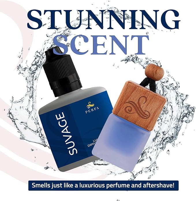 Solvère Gift Set with Refill Bottle | Automotive Air Fresheners with Solvère Fragrance | Strong Car Perfume | Odour