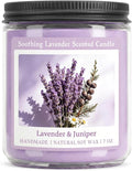 Soothing Lavender Scented Candle, Natural Soy Candles with 50+ Hour Burn, Soft Juniper Lavender Fragrance for Home, product