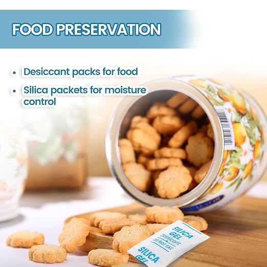 2000PCS 5g Silica Gel Packets, Moisture Absorbers Desiccant Packs for Storage, Clothes, Shoes