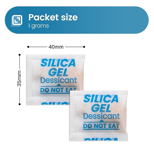 200PCS 1g Silica Gel Packets, Moisture Absorbers Desiccant Packs for Storage, Clothes, Shoes, Electronics