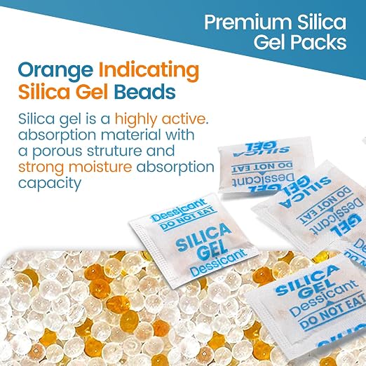 200PCS 1g Silica Gel Packets, Moisture Absorbers Desiccant Packs for Storage, Clothes, Shoes, Electronics