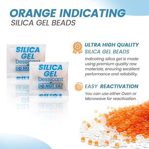 200PCS 1g Silica Gel Packets, Moisture Absorbers Desiccant Packs for Storage, Clothes, Shoes, Electronics