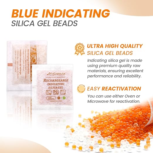 5 Gram (50 Pack) Silica Gel Packets - Desiccant Packs for Storage, Moisture Absorbers for Food