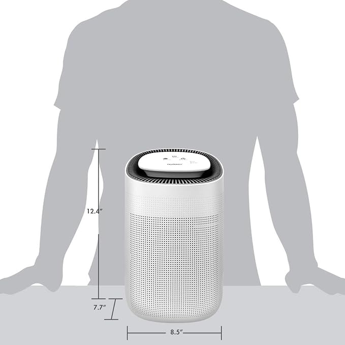 Sorbi 1000ml Air Dehumidifier w/Purifying Function, True HEPA Filter, Auto Shutoff, Touch Control Adjustable Air Speed