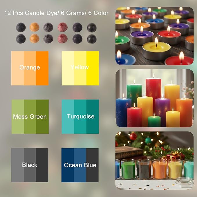 Soy Candle Making Kit with Wax Melter for Adults- Natural Soy Wax with Candle Making Supplies, 4 Jars& 4 Tins, alternate view