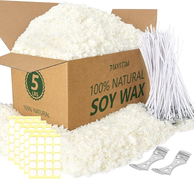 Soy Candle Wax for Candle Making 5 lbs Bag, Premium Natural Soy Wax Flakes, No additives and Pure, 100 Cotton