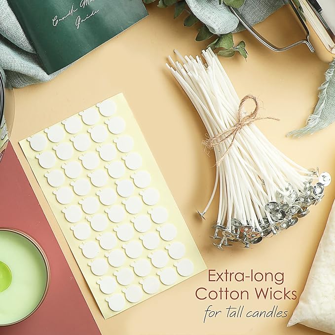Soy Candle Wax for Candle Making, Natural Soy Wax for Candle Making 5 lb Bag with Supplies, 100 Cotton Candle Wicks, 100 Wick