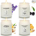 Soy Wax Scented Candle Gift Set, 4 Pack Lavender, Orange & Ginger, Vanilla Scents, Long Lasting Aromatherapy Candles for