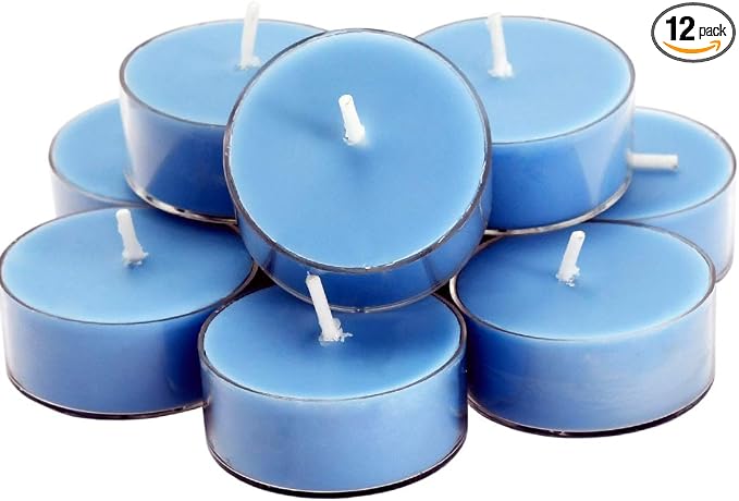 SoyWax Scented Tealight, 12 Pack Natural Fragrance Long Lasting Clear Cup Aromatherapy Candle Set, Smokeless& Long
